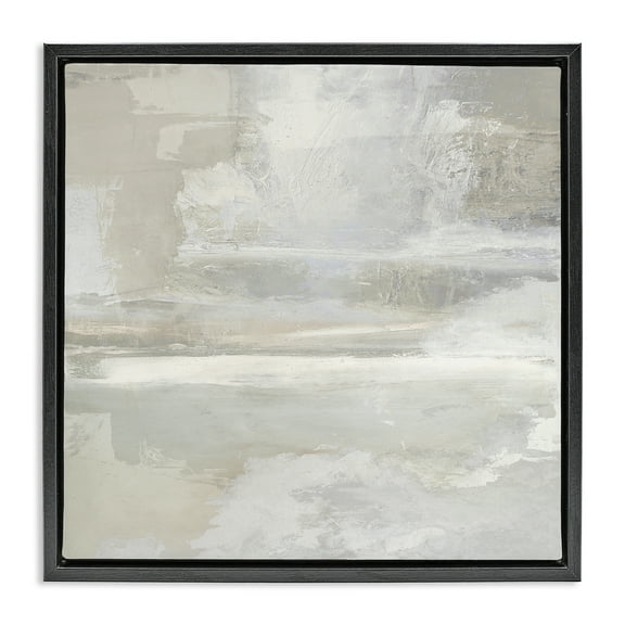Stupell Industries Contemporary Neutrals Abstract Abstract Painting Black Floater Framed Canvas Art Print Wall Art, 25 x 25