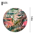 thumbnail image 2 of 14 Inch Wall Clock Battery Operated Silent Clock Decorative for Office, Kitchen, Outdoor, Living Room，Summer Print Exotic Jungle Plant Tropical Palm Leaf Black Exquisite, 2 of 4