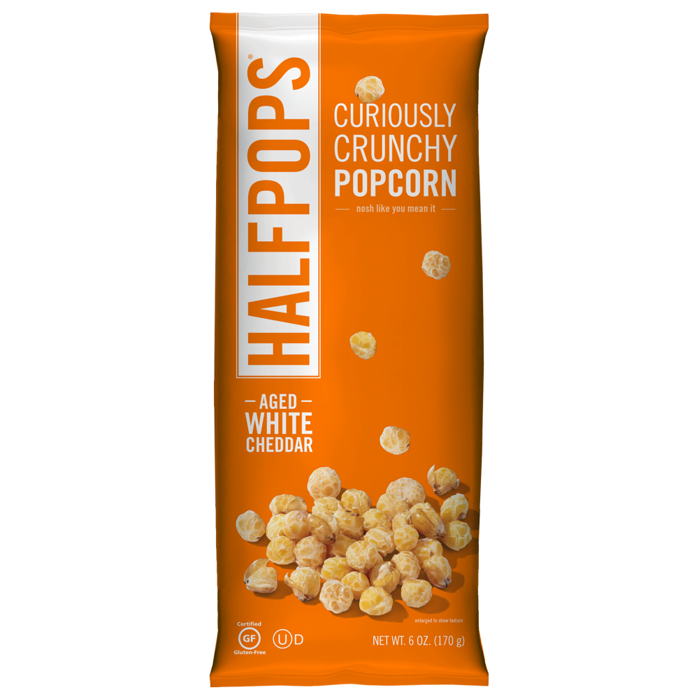 Halfpops, Aged White Cheddar Popcorn 1.4 oz. (64 Count)