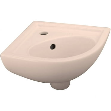 Decor Plumbing Cami Mini Corner Wall Hung Basin, Bisque