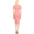 thumbnail image 3 of Women's Solid Casual Comfy Short Sleeve Bodycon Slim Fit A-line Midi Dress, 3 of 4