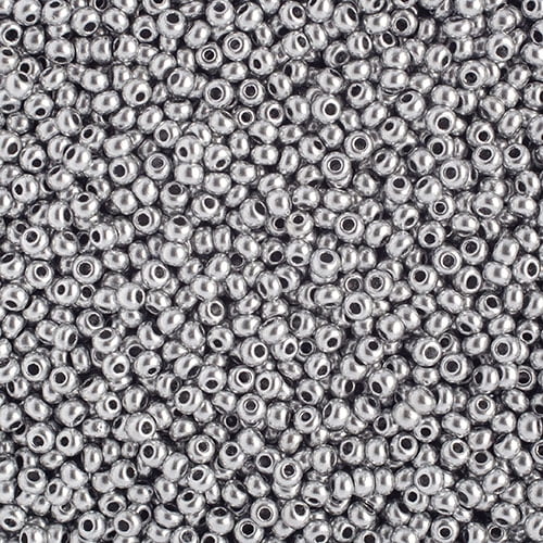 John Bead Czech Glass Seed Beads 10/0 (500g) Metallic Silver Bead