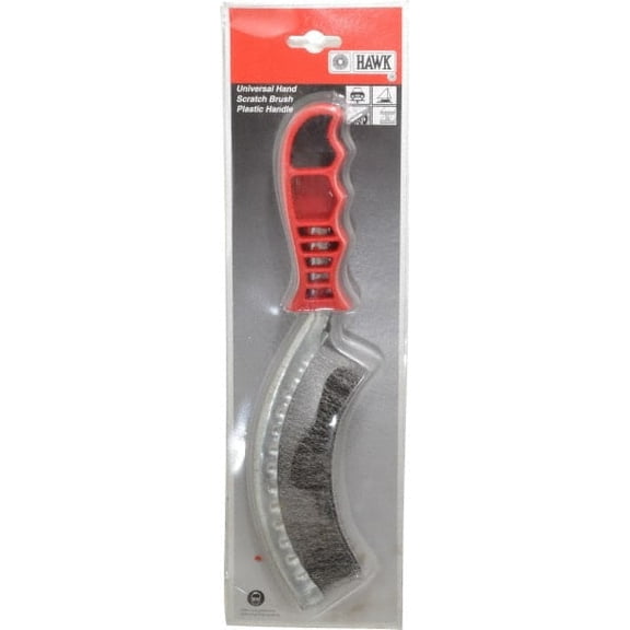 Value Collection - 1" Trim Length Steel Scratch Brush - 5-1/2" Brush Width, 10" OAL, 1" Trim Length, Plastic Handle (36 Pack)