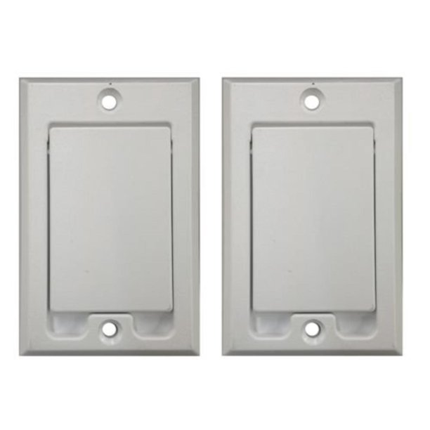 (2) Central Vacuum Square Door Inlet Wall Plate White for Nutone Beam