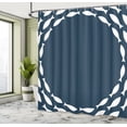 thumbnail image 5 of Ambesonne Sealife Shower Curtain, Ocean Navy Fish Circle, 69"Wx84"L, Navy Blue and White, 5 of 5