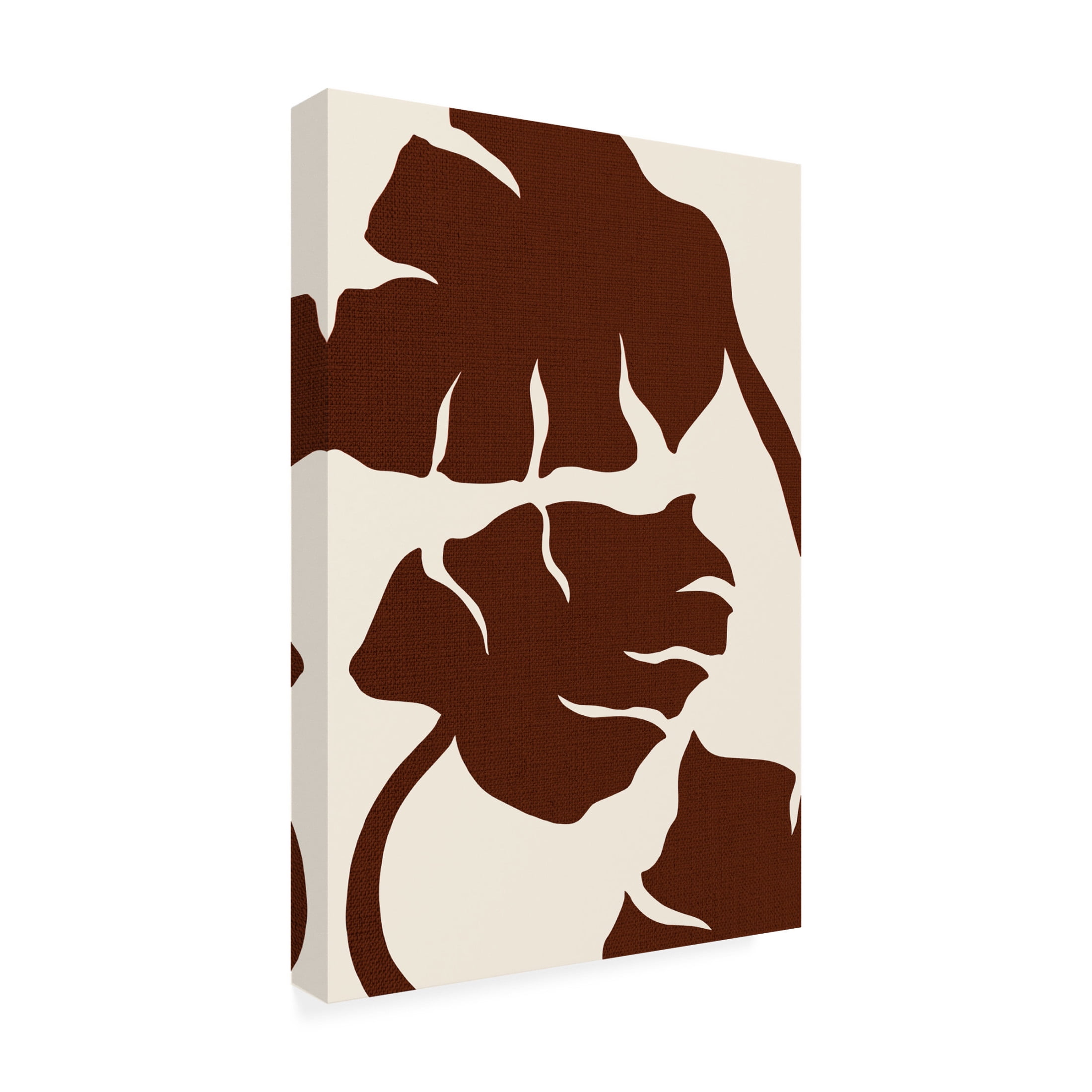 Canvas Wall Art - Pictufy Studio 'Monstera Canvas Brown' Wall Art for Living Room, Bedroom, or Office Décor by Trademark Fine Art - 30 x 47 Inches