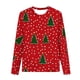 thumbnail image 4 of Conjuntos de blusas y camisas de cuello redondo y manga larga con estampado navideño para niños Camisa de manga larga con cuello redondo y cintura elástica Pantalones largos Conjunto de traje de casa, 4 of 6