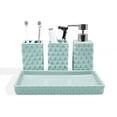thumbnail image 3 of Home Weavers Ashford 4-Piece Ceramic Bathroom Accessory Set, Lotion Dispenser, Toothbrush Holder, Tumbler and Tray, Turquoise, 3 of 8