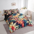 thumbnail image 3 of Homewish Colorful Monstera Leaf 7 Pieces Bedding Comforter Set,Tropical Botanical Plam Full Bedding Set,Rustic Leaves Fitted Sheet Flat Sheet For Teens,Breathable Home Decor Reversible, 3 of 8