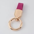thumbnail image 1 of Llavero de piel de vaca esmerilada con colgante de metal para coche, llavero de cuero de color liso, 1 of 6