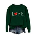 thumbnail image 4 of FDGIU Women's Valentine Pullover Sweatshirt, Cozy Heart Print Long Sleeve Top for Valentine's Day & Comfortable Trendy Style, 4 of 5