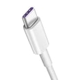 thumbnail image 1 of Kearding Reemplazo de 0,25/1/1, 5/2m para para 5A, Cable USB tipo C para teléfono móvil, USB-C de carga rápida, Cable USB-C tipo-C Cargadores de dispositivos electrónicos blanco 1m, 1 of 6