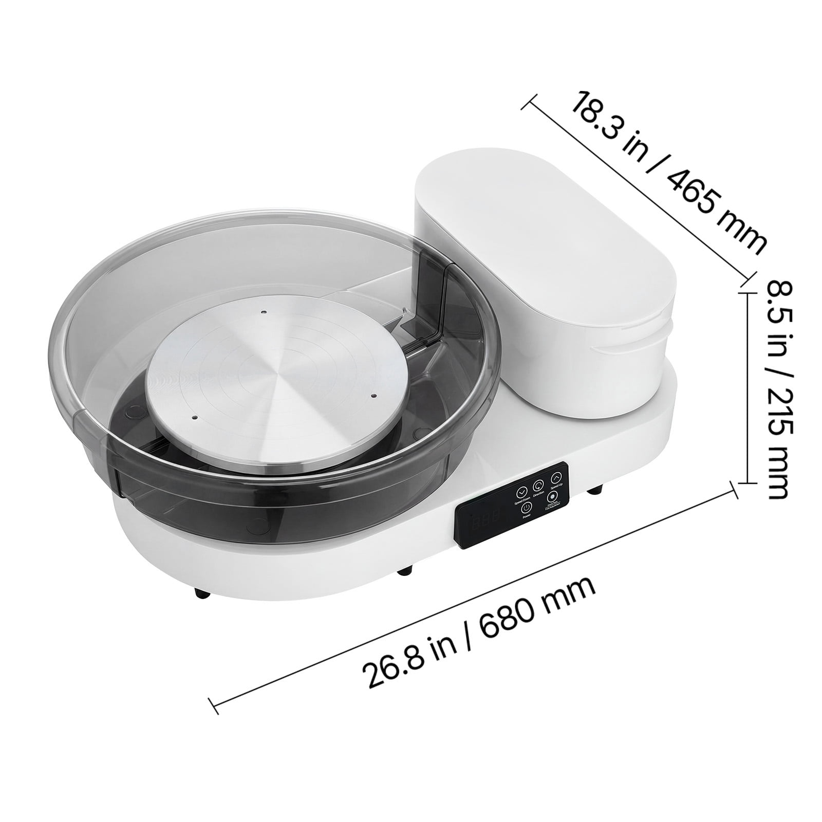 KFFKFF Electric Pottery Wheel for Adults, 14" and 11" Turntables, 450W Tabletop Wheel with Foot Pedal, Adjustable Speed 30-300 RPM, Durable Aluminum Build, Ideal for Beginners and DIY Clay Projects