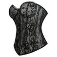 thumbnail image 5 of Ugoldhm Women's Overbust Lace-Up Corset Top - Breathable Sheer Lingerie Bustier Bodyshaper, 5 of 7