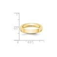 thumbnail image 2 of 10k Yellow Gold Solid Polished Lightweight 4mm Ltw Half Round Band Size 13 Ring Ring for Women and Men, 2 of 2