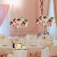 thumbnail image 5 of Blosmon 18" Large Artificial Flower Ball Wedding Table Centerpiece 2Pcs Pink & White Fake Rose Ball Arrangement Faux Silk Bouquet for Party Decorations, 5 of 5
