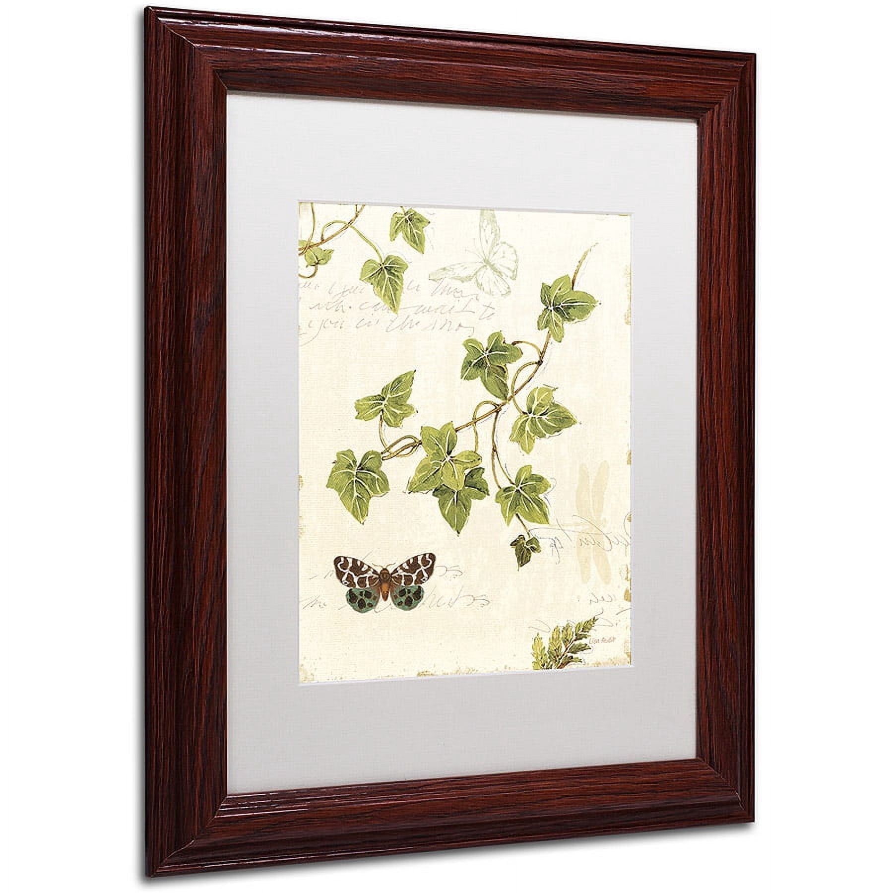 Trademark Fine Art "Ivies and Ferns II" Canvas Art by Lisa Audit, White Matte, Wood Frame