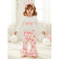 thumbnail image 4 of BemeyourBBs Baby Girl First Birthday Outfits 1st Birthday Clothes Cake Long Sleeve Romper Flare Pants Headband Set, 4 of 9