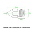 thumbnail image 4 of 3D Printer Nozzles,0.4 mm/ 1.75 mm Mk8 Nozzles with 5 Cleaning Needles for Makerbot,Creality Cr-10,E, 4 of 5