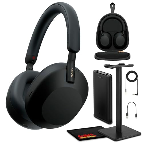 Sony WH-1000XM5 Los mejores audífonos supraaurales inalámbricos con cancelación automática de ruido, duración de la batería de 30 horas, optimizador para Alexa y el Asistente de Google, llamadas manos