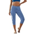 thumbnail image 7 of OGLCCG Capri Pants for Women with Pockets, Stretch Cropped Joggers Elastic Waist Yoga Workout Gym Sweatpants for Lounging,Blue, 7 of 7