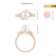thumbnail image 5 of ANGARA Freshwater Cultured Pearl Bypass Ring with Diamond Trio in 14K Rose Gold for Women | June Birthstone, Birthday, Anniversary, Jewelry Gift for Women | Pearl Ring, 5 of 8