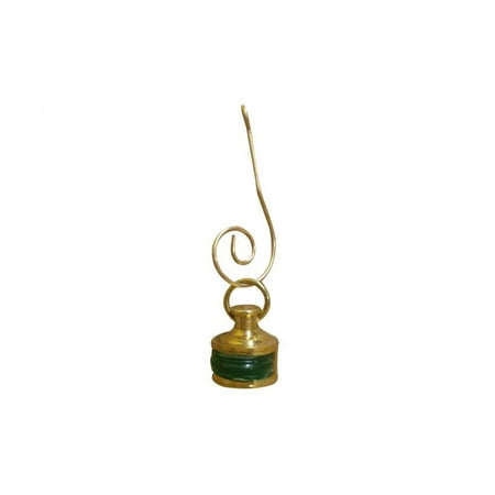 - Solid Brass Green Ship Oil Lamp Christmas Ornament 3