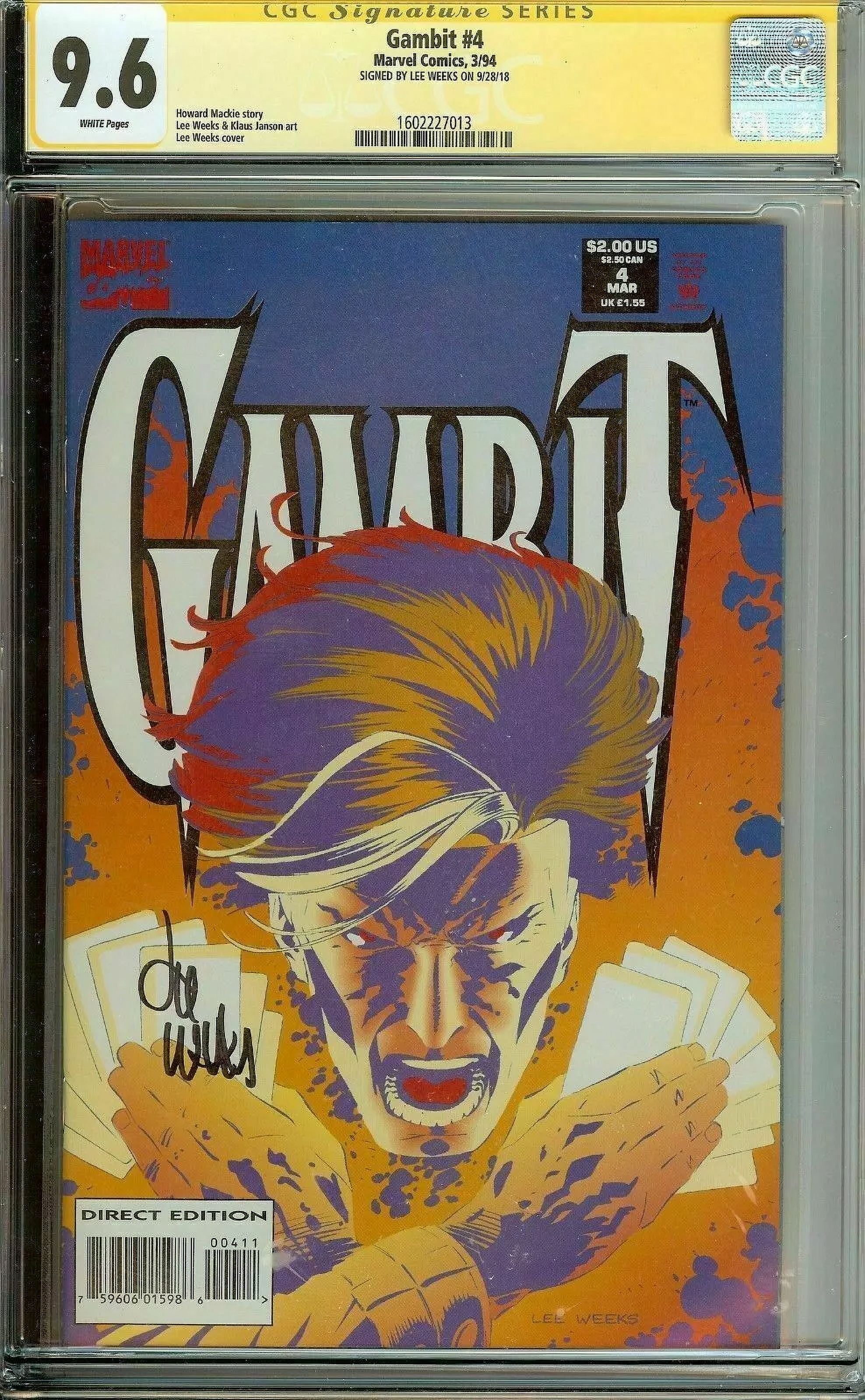 Gambit #4 Limited Series CGC 9.6 Signed