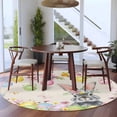 thumbnail image 3 of Easter Rabbits Round Area Rug 6Ft Washable Circle Rugs for Bathroom Office, Weeping Pink Peach Eggs Vintage Beige Spring Non-Slip Carpet Floor Mats Indoor Outdoor Carpet Runner Aesthetic Home Decor, 3 of 8