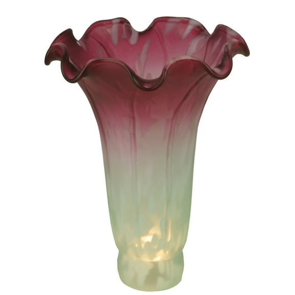 4 In. Wide X 6 In. High SEAFOAM/CRANBERRY POND LILY SHADE