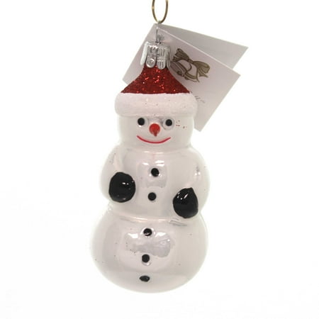 Snowman Ornament Collection - Golden Bell Collection CARROT NOSE SNOWMAN Ornament Czech Christmas Frosty Sn237