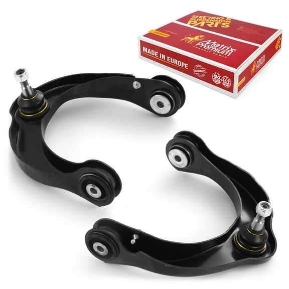 Metrix Premium Chassis Parts - Front Left & Right Upper Control Arm w Ball Joint & Bushing Assembly Kit Fits 11-15 Dodge Durango, Jeep Grand Cherokee, Replacement RK621608, RK621607, Made in Europe