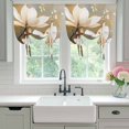 thumbnail image 5 of White Floral Tie Up Curtain 45 Inches Long, Magnolia Flowers Balloon Style Kitchen Window Curtain Over Sink, Small Window Rod Pocket Curtain 34"x45", 5 of 9