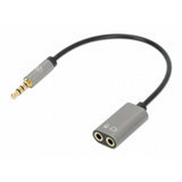 Adaptador Auxiliar en 'Y' Manhattan Conector 3.5 mm macho a 2 x 3.5 mm hembra 20 cm