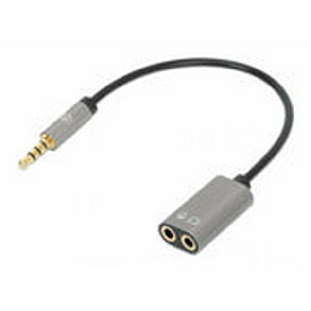 Adaptador Auxiliar en 'Y' Manhattan Conector 3.5 mm macho a 2 x 3.5 mm hembra 20 cm