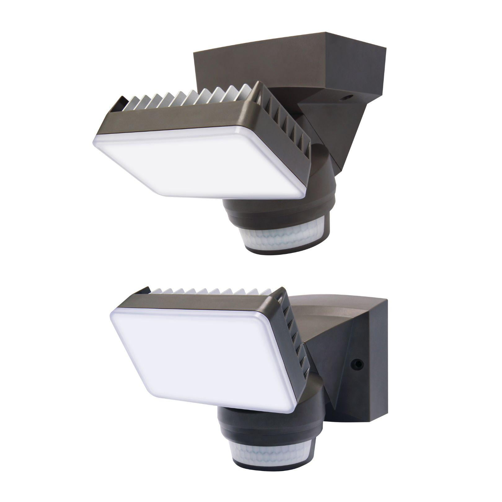 IQ America LM1801BZ Motion Security Floodlight 1600 Lumen 180 deg 70ft detection Wall Eave Mount BZ