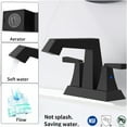 thumbnail image 3 of JERFIT 4-inch Centerset Bathroom Faucet with Drain, Matte Black 2-Handle Deck Mount Sink Faucet, Lead-Free Commercial Lavatory Faucet with Supply Lines, 3 of 6