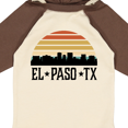 thumbnail image 4 of Inktastic El Paso Texas Skyline Retro Boys or Girls Long Sleeve Baby Bodysuit, 4 of 5