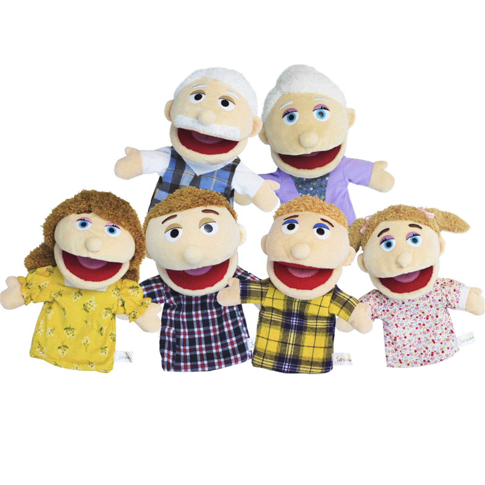 Vigorbear and Puppets for Kids 12 Inch Family Hand Puppets Mouth Opening Role Play Storytelling