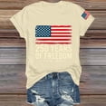 thumbnail image 4 of Only Moment American Pride Graphic Tee Crew Neck Short Sleeve Patriotic Graphic Tee 4th of July Independence Day Shirt Casual Short Sleeve Tops Beige,M, 4 of 5