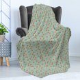 thumbnail image 4 of Honeycomb Soft Flannel Fleece Throw Blanket, Bee and Honey Elements Themed Illustration Cartoon Design, Cozy Plush for Indoor and Outdoor Use, 70" x 90", Pale Green Pink, by Ambesonne, 4 of 5