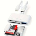 thumbnail image 1 of LEEYNEER [4in2 OTG Adapter] 4in2 SD Card Multi-function OTG Adapter | TF/SD Memory Card Reader  Compatible USB & Type-C Drive Disk  Support SDHC/SDXC/MMC/TF/SD Camera Card Reader  Plug &, 1 of 5