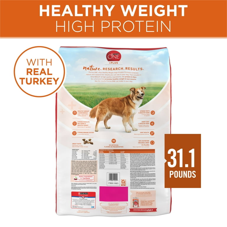 Purina One Plus Dry Dog Food High Protein Healthy Weight Real