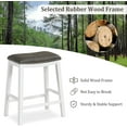 thumbnail image 6 of ERGOMASTER Bar Stools, 26 Inch Counter Height Saddle Stools, Solid Wood Legs with Leather Upholstered Seat for Kitchen Island (1, White + Grey), 6 of 7