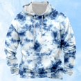 thumbnail image 7 of Bjutir Mens Hoodie Sweatshirts Sports Hooded Tie Dye Printed Long Sleeved Sweatshirt Pullover Tops Blue, 7 of 7