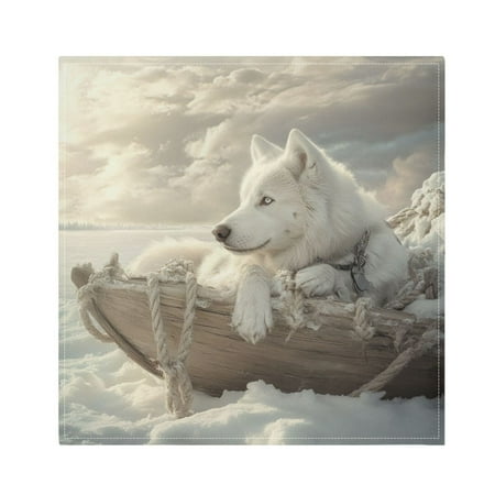 

WOBOGO White Alaskan Dog Cloth Napkins 6 Pieces Soft Elegant Touch Durable Absorbent Quick Drying for Elegant Dining