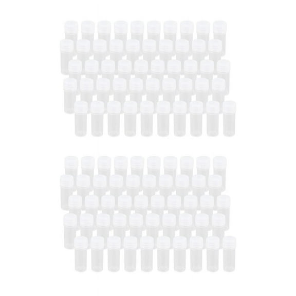 100X Plastic Sample Bottle 5Ml Test Tube Lab Small Vial Storage Container   Lid