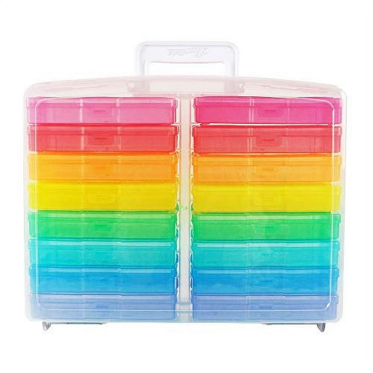 Wondertrail Plastic Craft Storage Containers 2.5 x 1.5 Tall Assorted Colors Pack of 4 Wonder