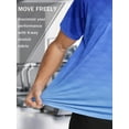 thumbnail image 7 of APTRO Men's and Big Men's Workout Shirt Athletic Core Shirt Quick Dry Moisture Wicking Short Sleeve Performance T-Shirt Grid Gradient Deep Blue,Sizes S-3XL, 7 of 7