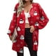 thumbnail image 1 of Puntoco moda mujer Navidad estampado suelto manga larga cárdigan otoño abrigo blusa Rollbacks Puntoco Puntoco-3110, 1 of 6